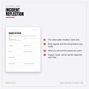 Anger and Self-Control Workbook Printable | Christian Men Escalation Map, Pause Plan, Incident Log, Repair Tracker | PDF Download image 4