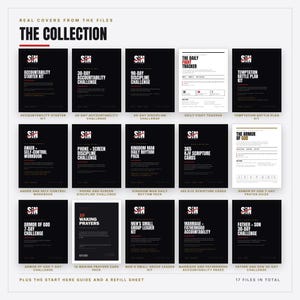 Christian Men Accountability Bundle Printable | 17 PDFs, 419 Pages | Trackers, 30 and 90 Day Challenges, KJV Cards, Prayer, Group Kit image 4