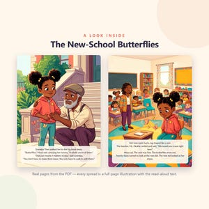 Die neuen Schulschmetterlinge – Mutig wie ich – Bilderbuch zum Ausdrucken – Geschichte zum ersten Schultag für Kinder – 20-seitiges PDF zum sofortigen Download Bild 2