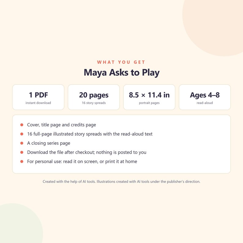 Maya Asks to Play - Brave Like Me Printable Picture Book - Shy Kid Making Friends Story - 20 Page PDF Instant Download image 5