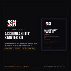 Christian Accountability Starter Kit Printable PDF | Mens Accountability Plan, Daily Tracker, Partner Covenant | Instant Download image 1