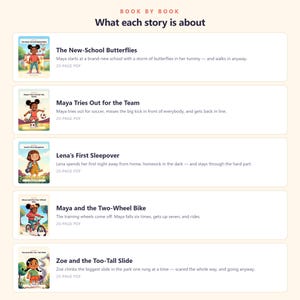 Paquete de 5 libros "Valiente como yo" - Libros ilustrados imprimibles para niños - Historias de valentía cotidiana - 5 archivos PDF de 100 páginas (descarga instantánea) imagen 4