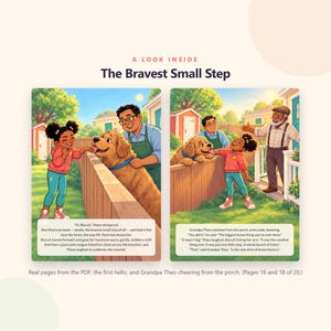 The Bravest Small Step - Brave Like Me Printable Picture Book - Courage Story About a Big Friendly Dog for Kids - 20 Page PDF Download image 4