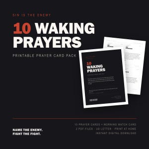 Paquete de 10 tarjetas de oración imprimibles para la vigilia / 10 tarjetas de oración cristianas más tarjetas en blanco y tarjetas para completar para la vigilia matutina / PDF devocional para hombres imagen 1