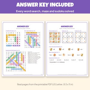 Libro de actividades imprimible "La arcilla tiene poderes asombrosos" para niños de 4 a 8 años: búsqueda de palabras, laberintos, sudoku con imágenes, rompecabezas de historias (PDF). imagen 6