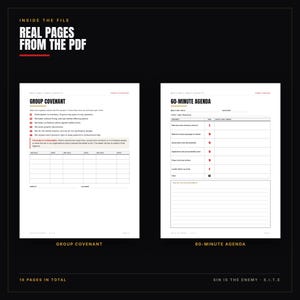 Mens Small Group Leader Kit Printable | Christian Accountability Group Covenant, 60 Minute Agenda, 6 Bible Session Outlines | PDF image 3