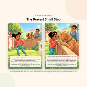 The Bravest Small Step - Brave Like Me Printable Picture Book - Courage Story About a Big Friendly Dog for Kids - 20 Page PDF Download image 3