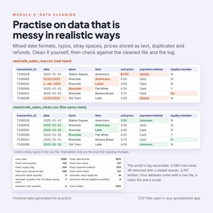 Data Analytics Course PDF with SQL Exercises, Messy Practice Datasets, Answer Keys and 4 Portfolio Projects, Beginner Analyst Training image 4