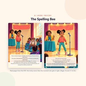 The Spelling Bee - Brave Like Me Printable Picture Book - Stage Fright Story for Kids - 20 Page PDF Instant Download image 3