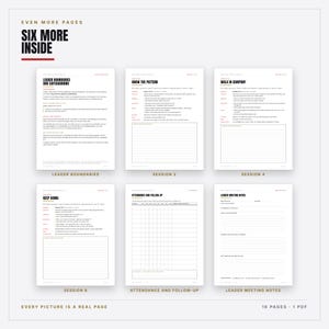 Mens Small Group Leader Kit Printable | Christian Accountability Group Covenant, 60 Minute Agenda, 6 Bible Session Outlines | PDF image 6
