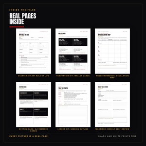 Christian Men Accountability Bundle Printable | 17 PDFs, 419 Pages | Trackers, 30 and 90 Day Challenges, KJV Cards, Prayer, Group Kit image 5