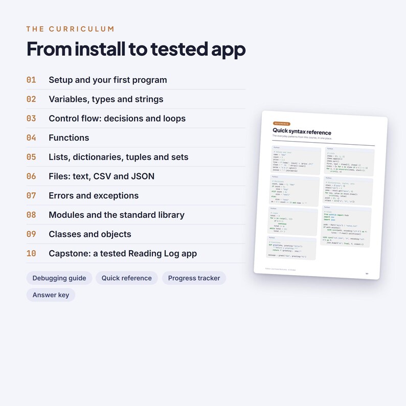 Python Launchpad Bootcamp, Anfängerkurs Python (PDF und Codedateien), 10 Lektionen, 5 Projekte mit Tests, Programmieren lernen (digitaler Download) Bild 6