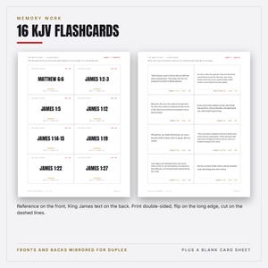 War Closet Bible Study System for Men, Printable KJV Scripture Study PDF, 4 Week Study of James, Prayer Pages and Flashcards image 5