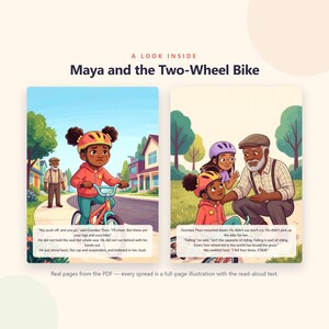 Maya and the Two Wheel Bike - Brave Like Me Printable Picture Book - Learning to Ride a Bike Story for Kids - 20 Page PDF Instant Download image 2