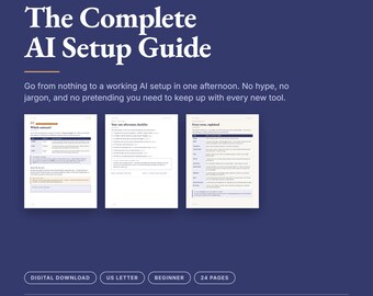 完全版AIセットアップガイド 初心者向け印刷可能PDF ステップバイステップチェックリスト 用語集 習慣トラッカー デジタルダウンロード