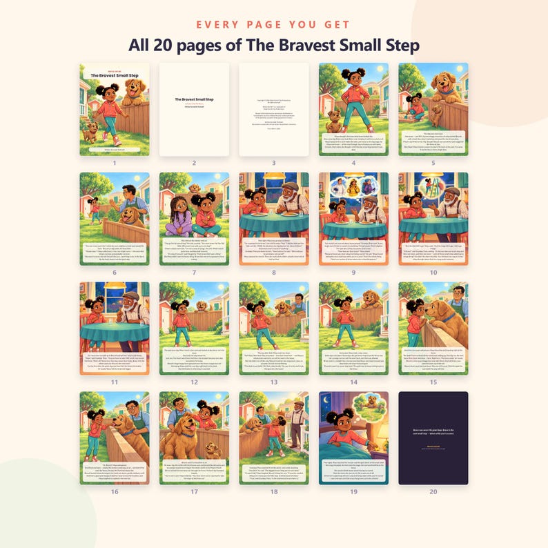 The Bravest Small Step - Brave Like Me Printable Picture Book - Courage Story About a Big Friendly Dog for Kids - 20 Page PDF Download image 5