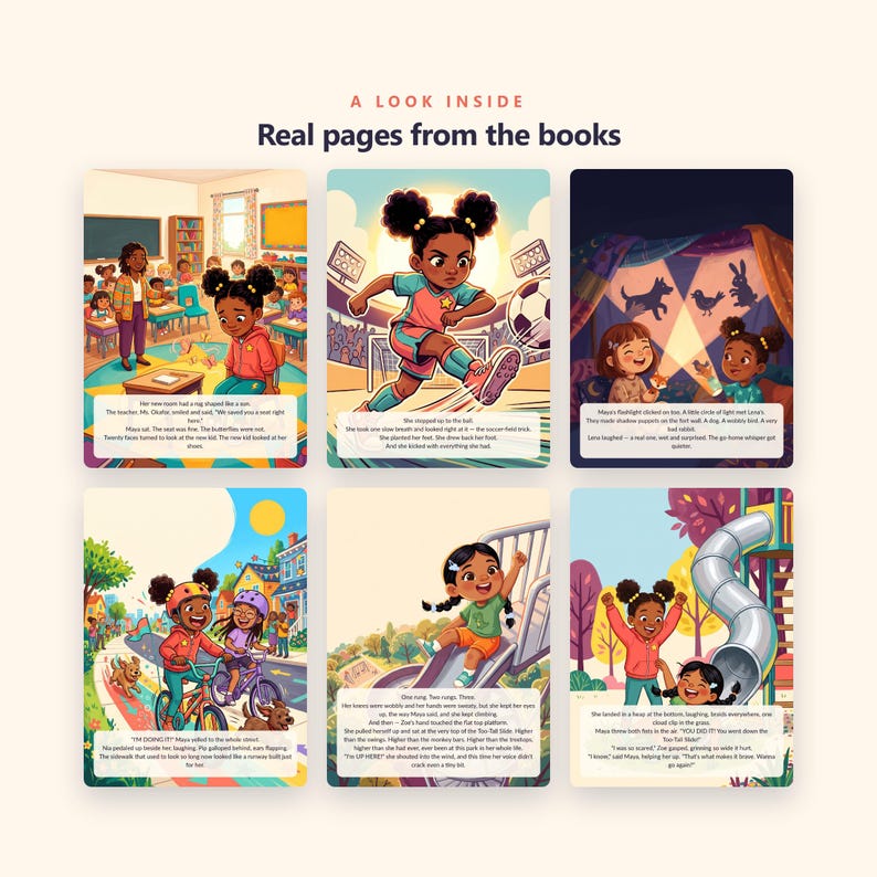 Paquete de 5 libros "Valiente como yo" - Libros ilustrados imprimibles para niños - Historias de valentía cotidiana - 5 archivos PDF de 100 páginas (descarga instantánea) imagen 3