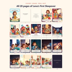 Lena's First Sleepover - Brave Like Me Printable Picture Book - First Sleepover Story for Kids - 20 Page PDF Instant Download image 4