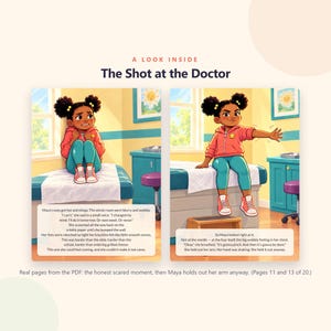 Die Spritze beim Arzt – Mutig wie ich: Bilderbuch zum Ausdrucken – Arztbesuch und Spritzen – Geschichte für Kinder – 20-seitiges PDF zum sofortigen Download Bild 3
