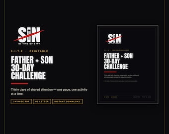 Father and Son 30 Day Challenge Printable PDF | Christian Dad and Son Devotional Workbook | Faith and Character Activities | Download