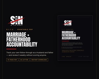 Christian Husband and Father Accountability Printable | Marriage Action Log, Dad Time Log, Weekly Review, 30 Day Grids | PDF