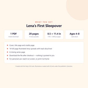 Lena's First Sleepover - Brave Like Me Printable Picture Book - First Sleepover Story for Kids - 20 Page PDF Instant Download image 5