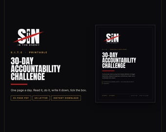 30 Day Accountability Challenge Printable PDF | Christian Men Devotional Workbook | Daily Scripture Journal | Instant Download
