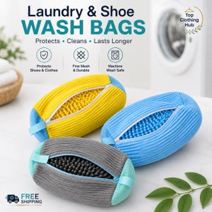 Sacchetto per il lavaggio delle scarpe, protettivo per sneakers lavabile in lavatrice (giallo/blu/grigio)