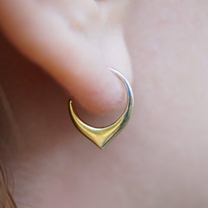 9mm Tiny Petal Hoops Earrings  - Cartilage, Helix, Daith, Septum - Sleeper Hoops (B270)