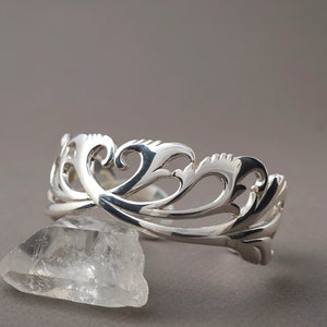 Sterling Silver Cuff - Art Nouveau Bracelet - Bohemian Jewelry - Statement Bracelet (132S)
