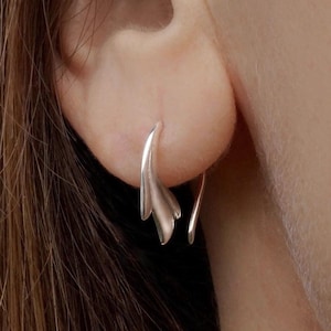 Grace Hoop Earrings – Sterling Silver or 18K Gold Vermeil | Dainty Minimalist Fine Jewelry (338) - Small Hoop Earrings