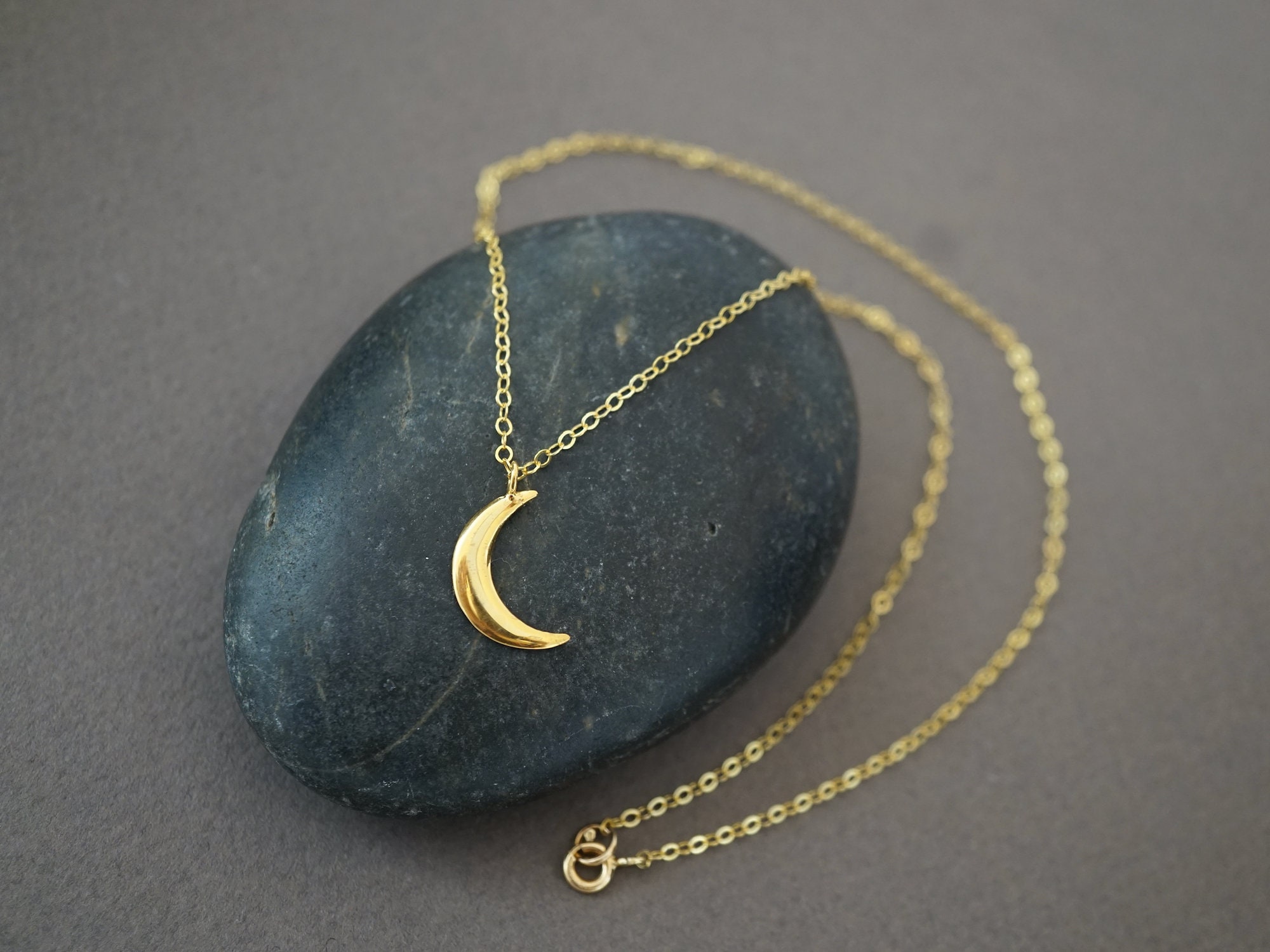 Crescent Moon Necklace Sterling Silver (284S) - Etsy