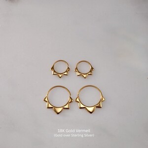 Sterling Silver Hoops Two Sets - Flower petal Sleeper Earrings 9mm, 14mm
