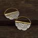 Mother of Pearl Earrings -  Flower hoops with gold-tone bezel - for all standard piercings -  small rising sun (162B) 