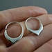 Tiny Petal Hoop Earrings Solid Sterling Silver - Sleeper Hoops (S240) 