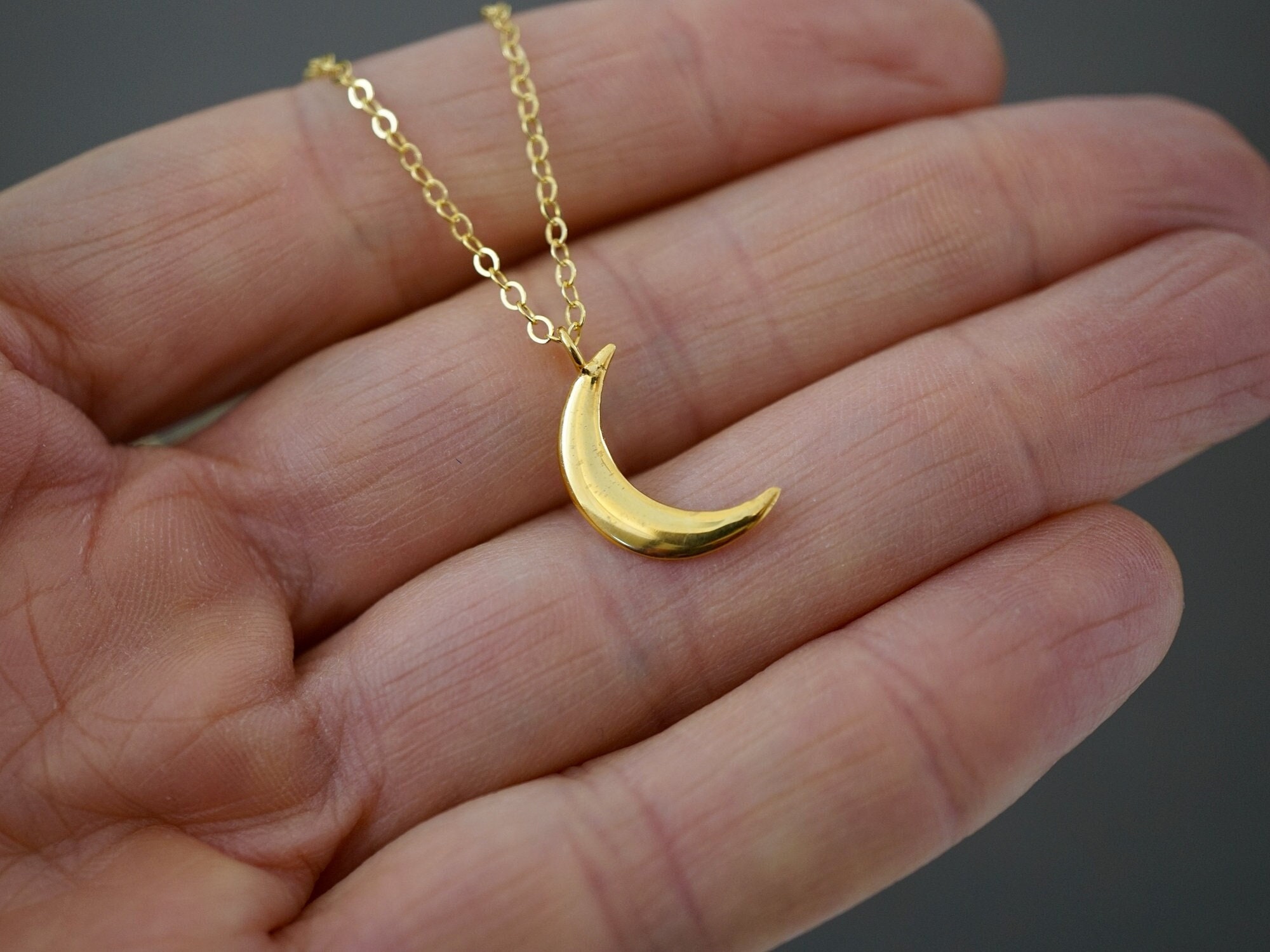 Crescent Moon Necklace Sterling Silver (284S) - Etsy