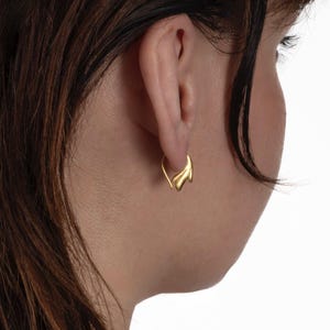Grace Hoop Earrings – Sterling Silver or 18K Gold Vermeil | Dainty Minimalist Fine Jewelry (338) - Small Hoop Earrings