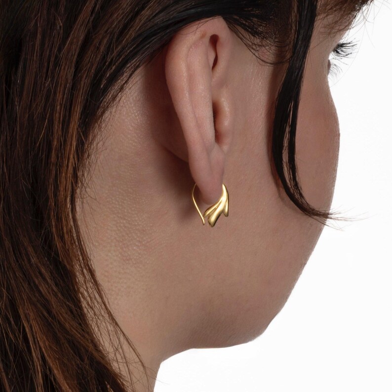 Grace Hoop Earrings – Sterling Silver or 18K Gold Vermeil | Dainty Minimalist Fine Jewelry (338) - Small Hoop Earrings