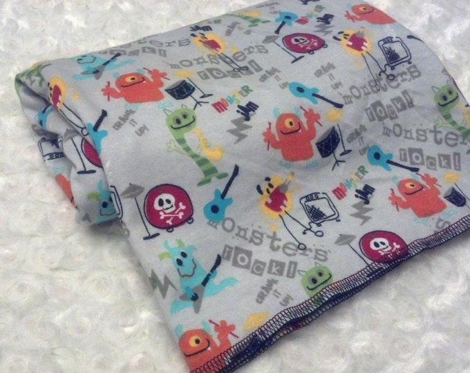 Swaddle Receiving Blanket Cotton Knit Monster Punk Rock Etsy