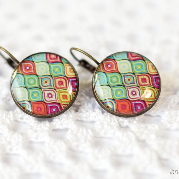 Colorful Earrings - Multicolored Earrings - Vintage Earrings