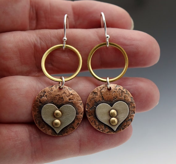 Textured Heart Dangle Earrings Sterling Silver Textured Heart Dangle Earrings Sterling Silver