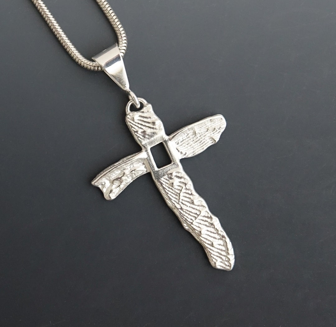 Cuttlefish Cast Sterling Silver Cross Pendant Religious - Etsy