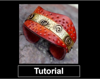 Tutorial de brazalete de cuero: Fabricación de joyería con técnicas mixtas (Descarga digital)