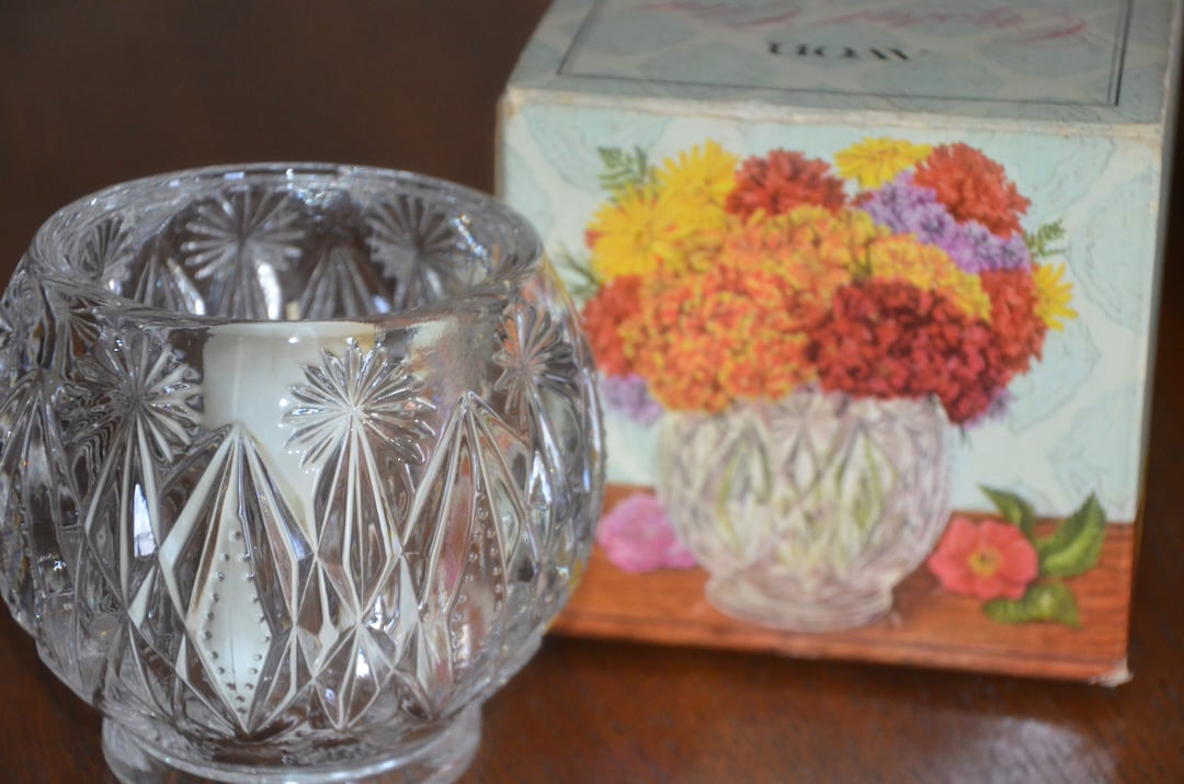 Fostoria Crystal Globe Candle Holderholiday Party Table Accessory