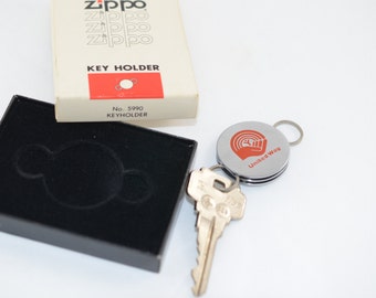 ZIPPO KEY HOLDER-Retro 70s-Vintage Key Fob-United Way Advertising Souvenir-Accessory-Affordable Gift-Christmas Holiday-Retirement-Birthday