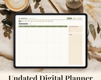 Undated GoodNotes Planner | Hyperlinked Digital Planner iPad, Landscape, 5 Colour Themes, Daily Weekly Monthly, Notability
