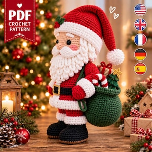 Santa Claus Crochet Pattern PDF | Christmas Amigurumi Santa Doll | Holiday Plush Toy Crochet Pattern | Xmas Decor | Digital Download