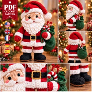 Santa Claus Crochet Pattern PDF | Christmas Amigurumi Santa Doll | Holiday Plush Toy Crochet Pattern | Xmas Decor | Digital Download