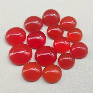 Röd karneol cabochon ädelsten, karneolsten, polerad rund 5 mm till 30 mm cabochon, lös ädelsten för smyckestillverkning, röd ädelsten