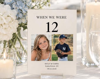 Childhood Photo Wedding Table Numbers